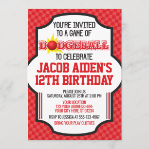 Dodgeball Birthday Uitnodiging Dodge Ball Invite
