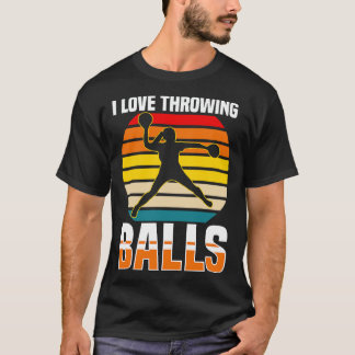 Dodgeball Ik hou van het gooien van ballen T-shirt