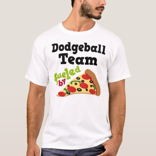 Dodgeball Team (Funny) Pizza T Shirt (Voorkant)