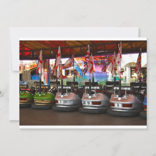 Dodgem Bumper Car Invitations Kaart (Voorkant)