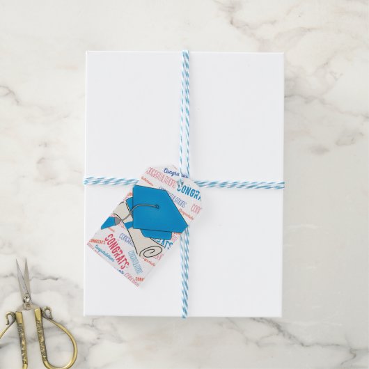 Dodger Blue Graduation Cap en Diploma Cadeaulabel (Met Touw)