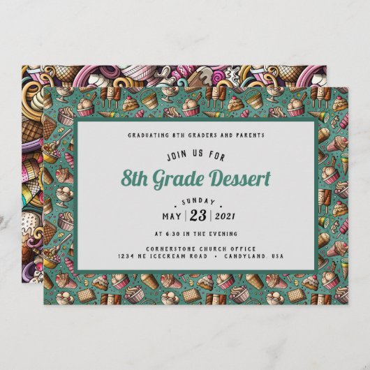 Dodle de crème glacée Invitation (Devant / Derrière)