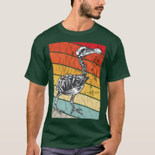 Dodo Bird Skeleton Dronte Bird Retro Sunse T-shirt