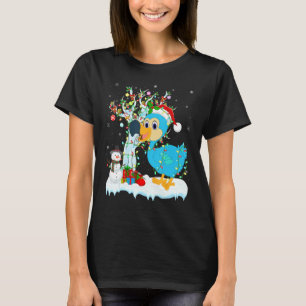 Dodo Bird Xmas Tree Lighting Santa Hat Dodo Christ T-shirt