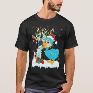 Dodo Bird Xmas Tree Lighting Santa Hat Dodo Christ T-shirt