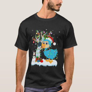Dodo Bird Xmas Verlichtingsboom Santa Hat Dodo Chr T-shirt