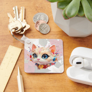 Dodo chic schattige emotionele schattige kat roze  sleutelhanger