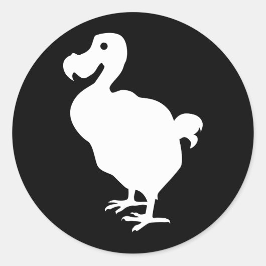 Dodo Silhouette Ronde Sticker (Voorkant)