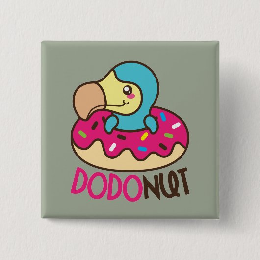 Dodonut do Bird Donut Vierkante Button 5,1 Cm (Voorkant)