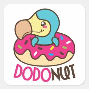 Dodonut (donut) Vierkante Stickers