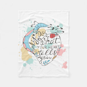 Doe alleen wat je hart je vertelt fleece deken