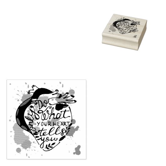 Doe alleen wat je hart je vertelt rubberstempel (Gestempeld)