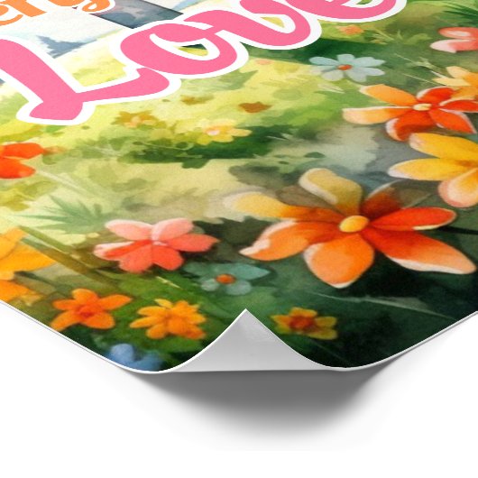 Doe alles in liefde Christelijke muurkunst print (Hoek)