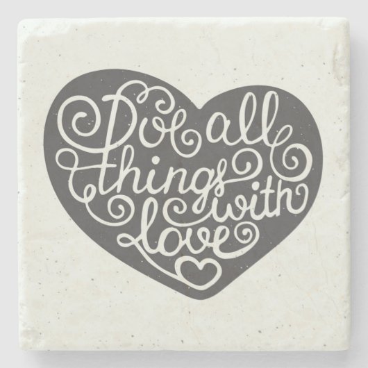Doe alles met liefde stenen onderzetter (Voorkant)