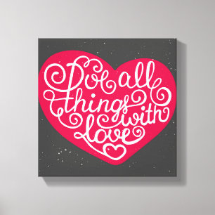 Doe alles met Love Red Canvas Afdruk