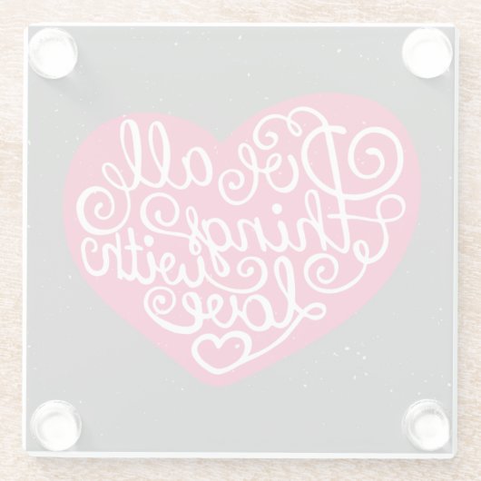 Doe alles met Love Red Glazen Onderzetter (Achterkant)