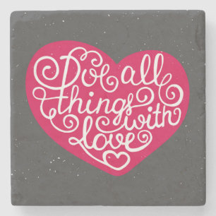 Doe alles met Love Red Stenen Onderzetter