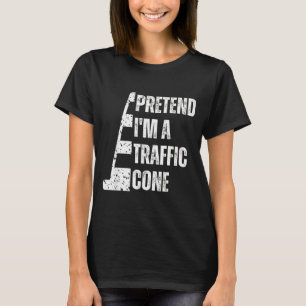 Doe alsof een verkeerskegel Grappige Luie Hallowee T-shirt