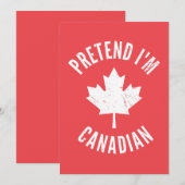"Doe alsof ik Canadees ben op Canada Day Aankondiging (Voorkant / Achterkant)