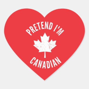 Doe alsof ik Canadees Canada Dag Canadese Hallowee Hart Sticker