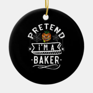 Doe alsof ik een bakker ben Grappig Halloween Kost Keramisch Ornament
