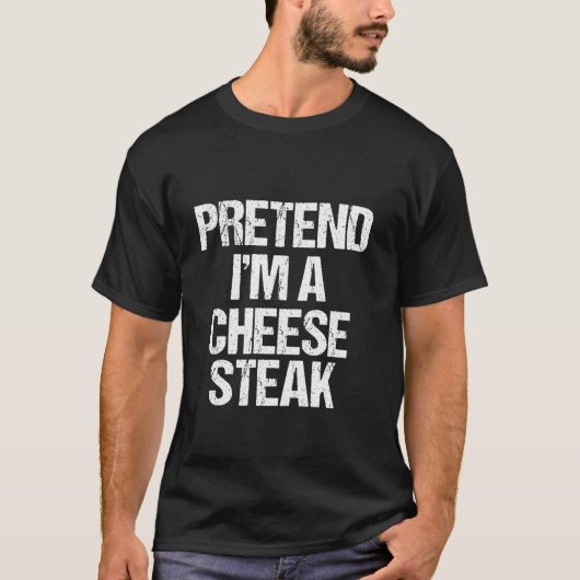 Doe alsof ik een cheesesteak kostuum grappig Lazy  T-shirt (Voorkant)