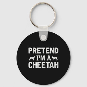 Doe alsof ik een cheetah Halloween Holiday Pa ben Sleutelhanger