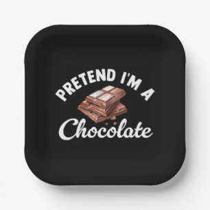 Doe alsof ik een chocoladereep ben papieren bordje