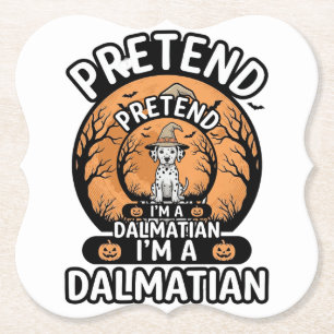 Doe alsof ik een Dalmatische Halloween-hond ben Kartonnen Onderzetters