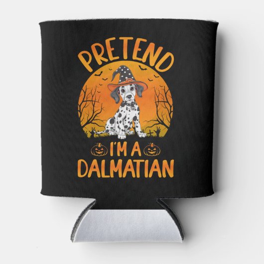 Doe alsof ik een Dalmatische Hond Halloween (1) Blikjeskoeler (Voorkant)
