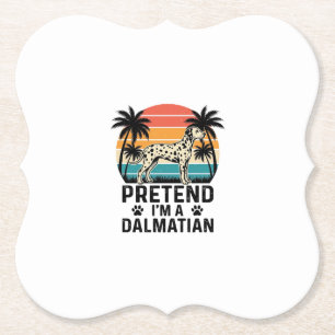 Doe alsof ik een Dalmatische vintage hond ben Kartonnen Onderzetters