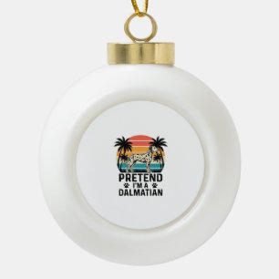 Doe alsof ik een Dalmatische vintage hond ben Keramische Bal Ornament
