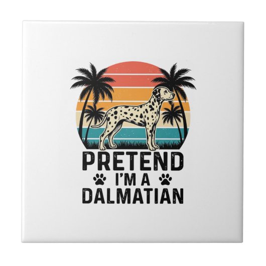Doe alsof ik een Dalmatische vintage hond ben Tegeltje (Voorkant)