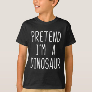 Doe alsof ik een dinosaurus kostuum halloween lui t-shirt