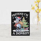 Doe alsof ik een ezel kerstboom en ezel plezier kaart (Gele Bloem)