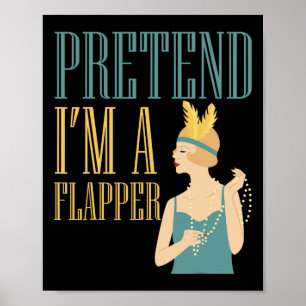 Doe alsof ik een Flapper Bobbed Hair Subculture Ha Poster