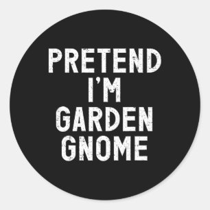 Doe alsof ik een Garden Gnome Halloween kostuum be Ronde Sticker