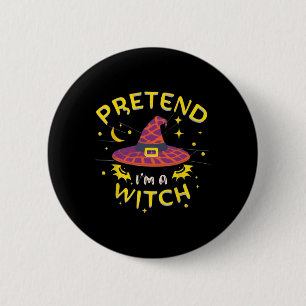Doe alsof ik een heks geest Halloween kostuum Ronde Button 5,7 Cm