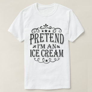 Doe alsof ik een ijsje luie Halloween kostuum ben T-shirt
