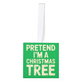 Doe alsof ik een kerstboom kerstkostuum ben kubus ornament (Voorkant)