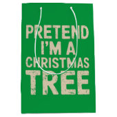 Doe alsof ik een kerstboom kerstkostuum ben medium cadeauzakje (Voorkant)
