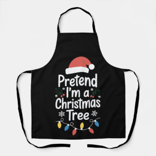 Doe alsof ik een kerstboom Santa-hoed lichten Kers Schort