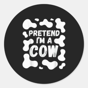 Doe alsof ik een koe ben Grappige Halloween Ronde Sticker
