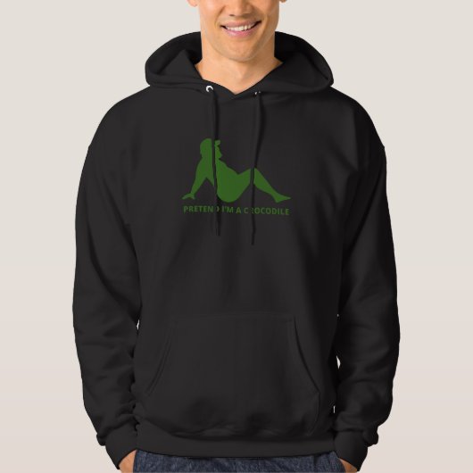 Doe alsof ik een krokodil ben Simpele gemakkelijke Hoodie (Voorkant)