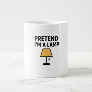 Doe alsof ik een lamp geïllustreerde koffiemok is extra grote beker