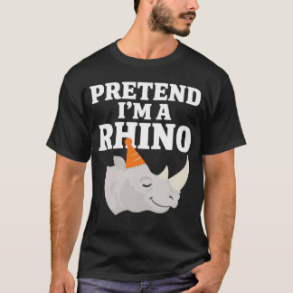 Doe alsof ik een neushoorn lui kostuum T-shirt ben