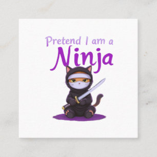 Doe alsof ik een ninja ben - grappig Halloween kos Vierkante Visitekaartje