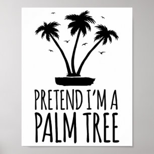 Doe alsof ik een Palm Tree Easy Lazy Halloween kos Poster