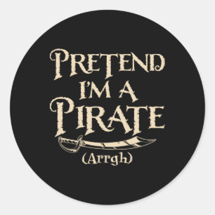 Doe alsof ik een piraat argh halloween kostuum par ronde sticker
