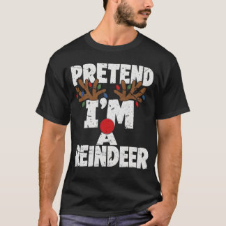 Doe alsof ik een rendier ben Funny Lazy Kerstmis  T-shirt